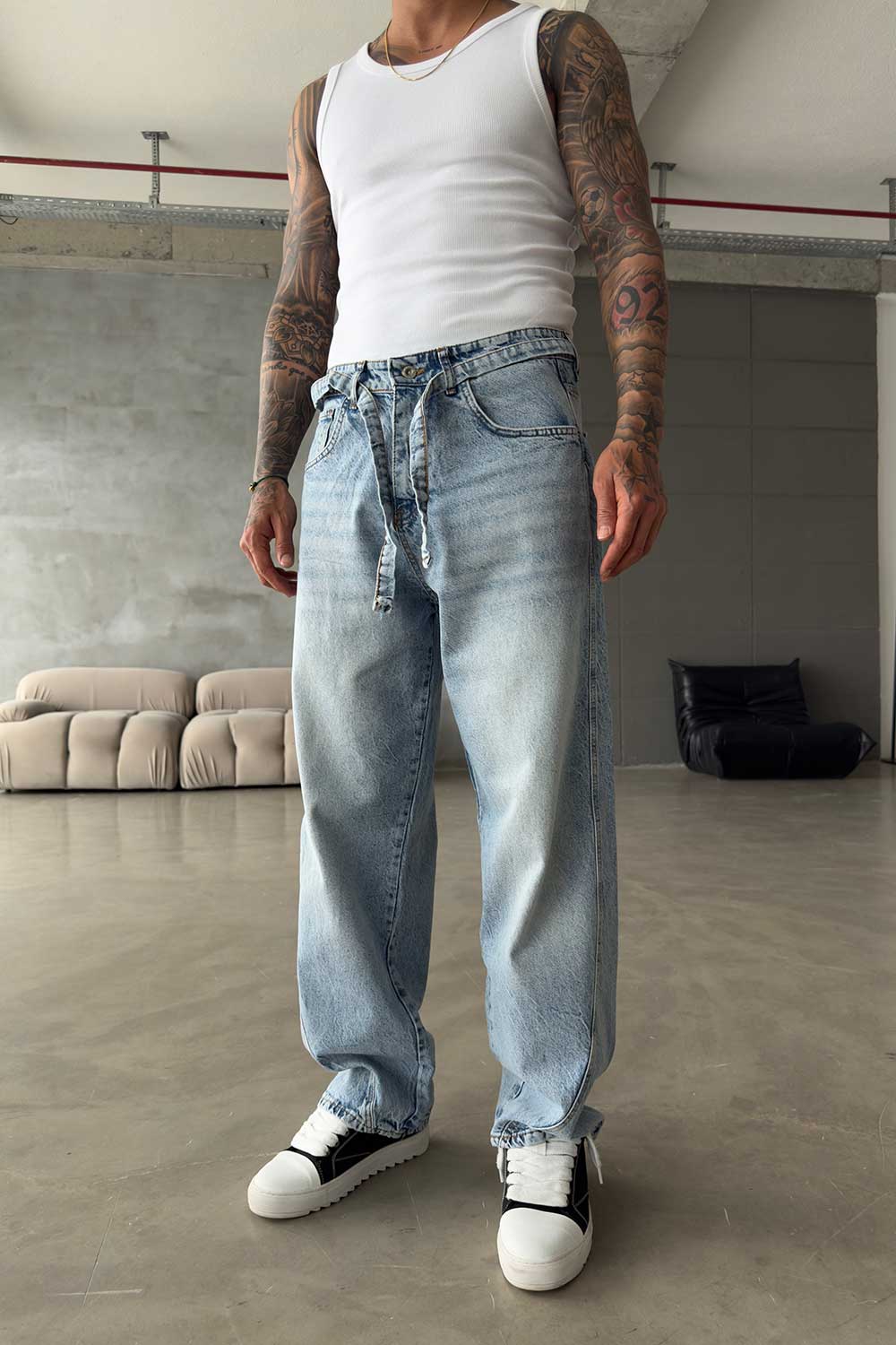 Παντελόνι Denim Urban Relax Baggy Studio – Ανοιχτό Μπλε