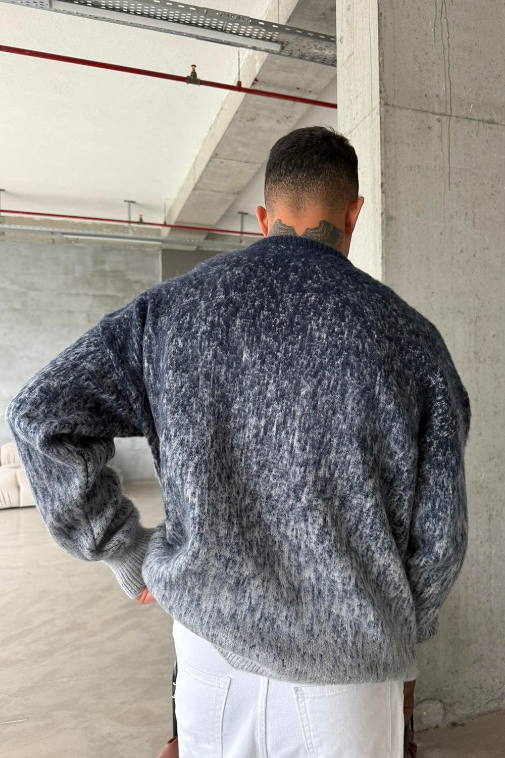 Πλεκτό Πουλόβερ Gradient Ombre – Μπλε