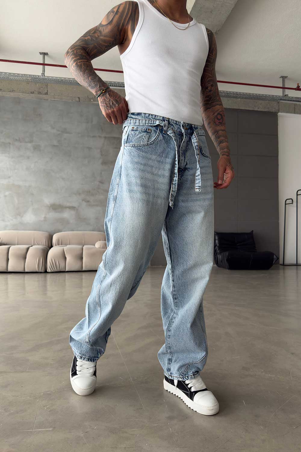 Παντελόνι Denim Urban Relax Baggy Studio – Ανοιχτό Μπλε