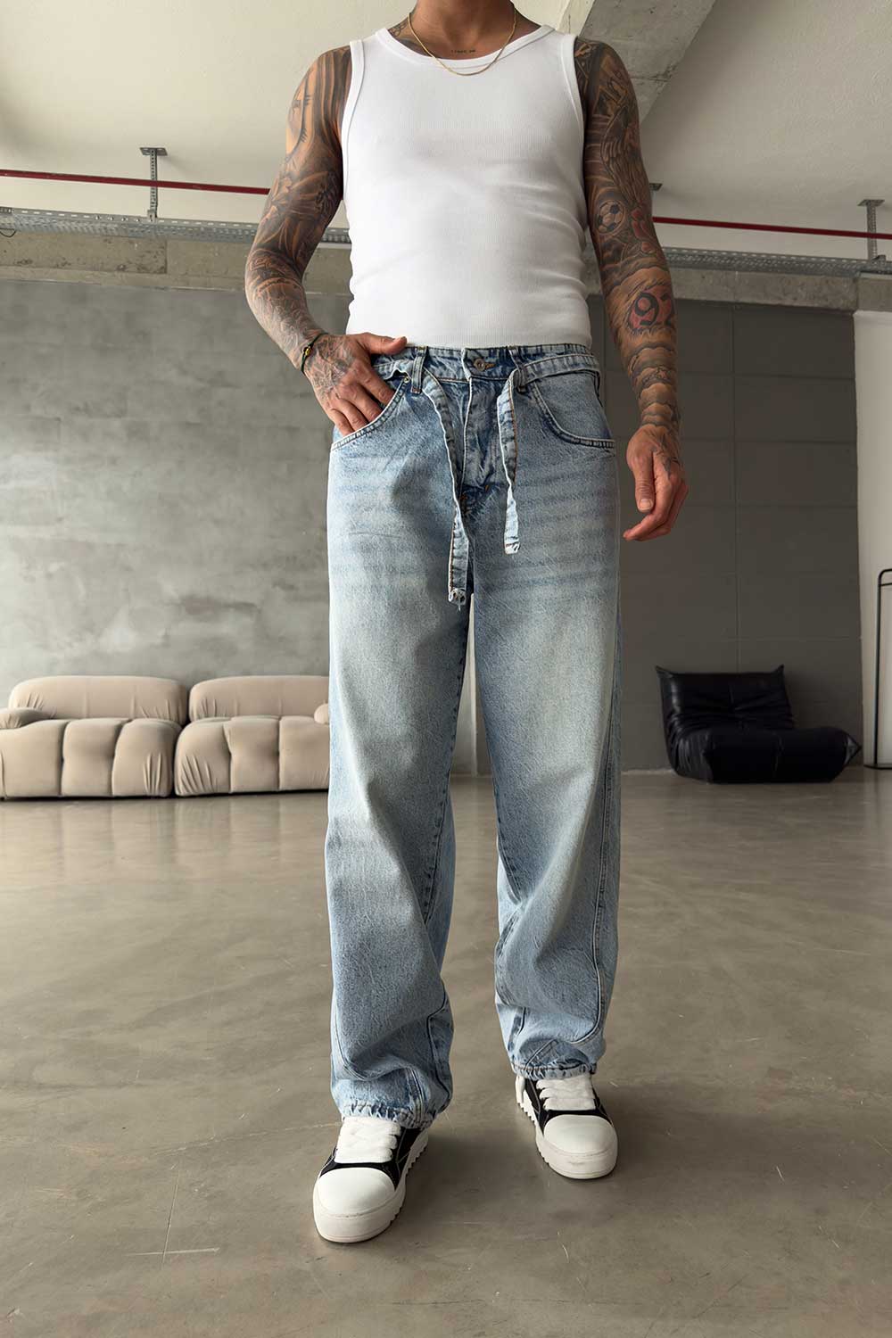 Παντελόνι Denim Urban Relax Baggy Studio – Ανοιχτό Μπλε