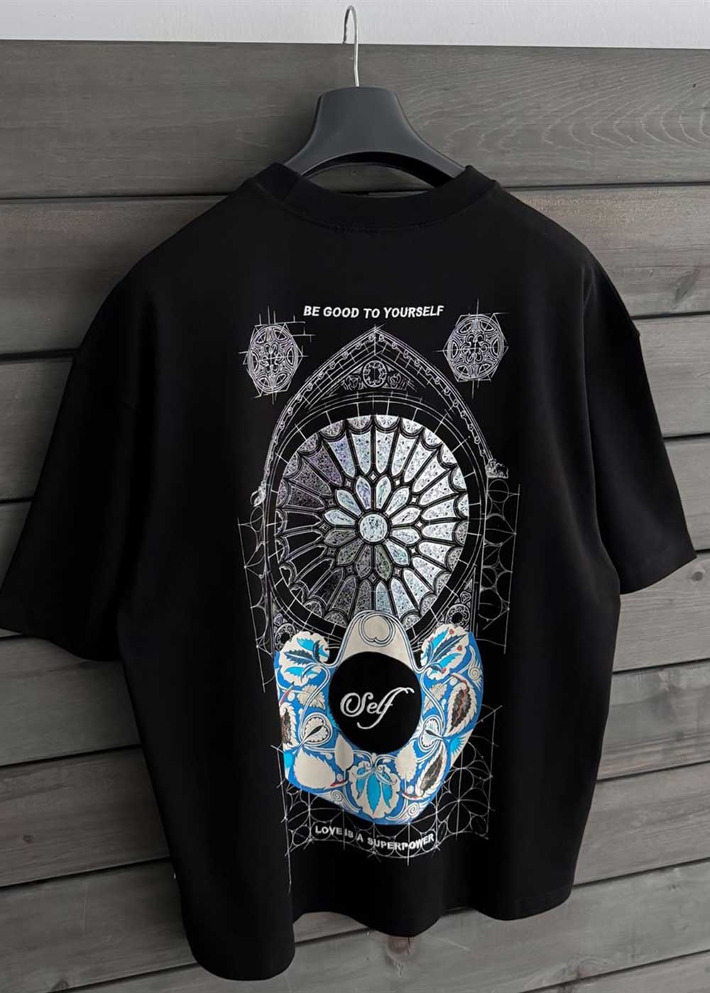 Oversized T-Shirt Self Cathedral – Μαύρο – 3