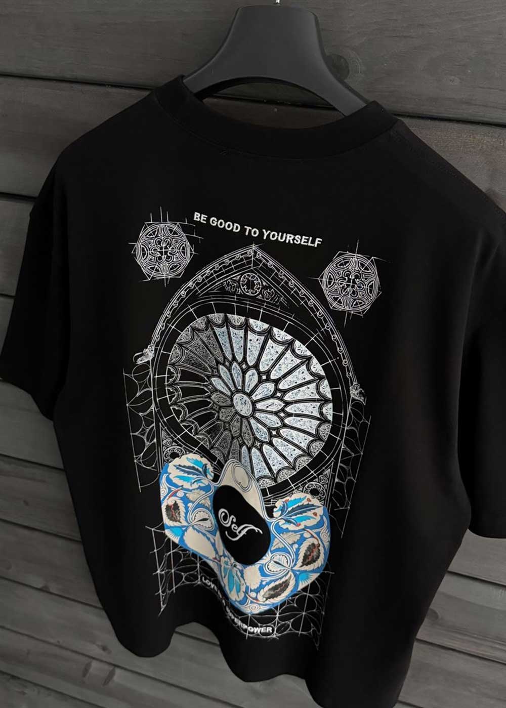 Oversized T-Shirt Self Cathedral – Μαύρο – 4