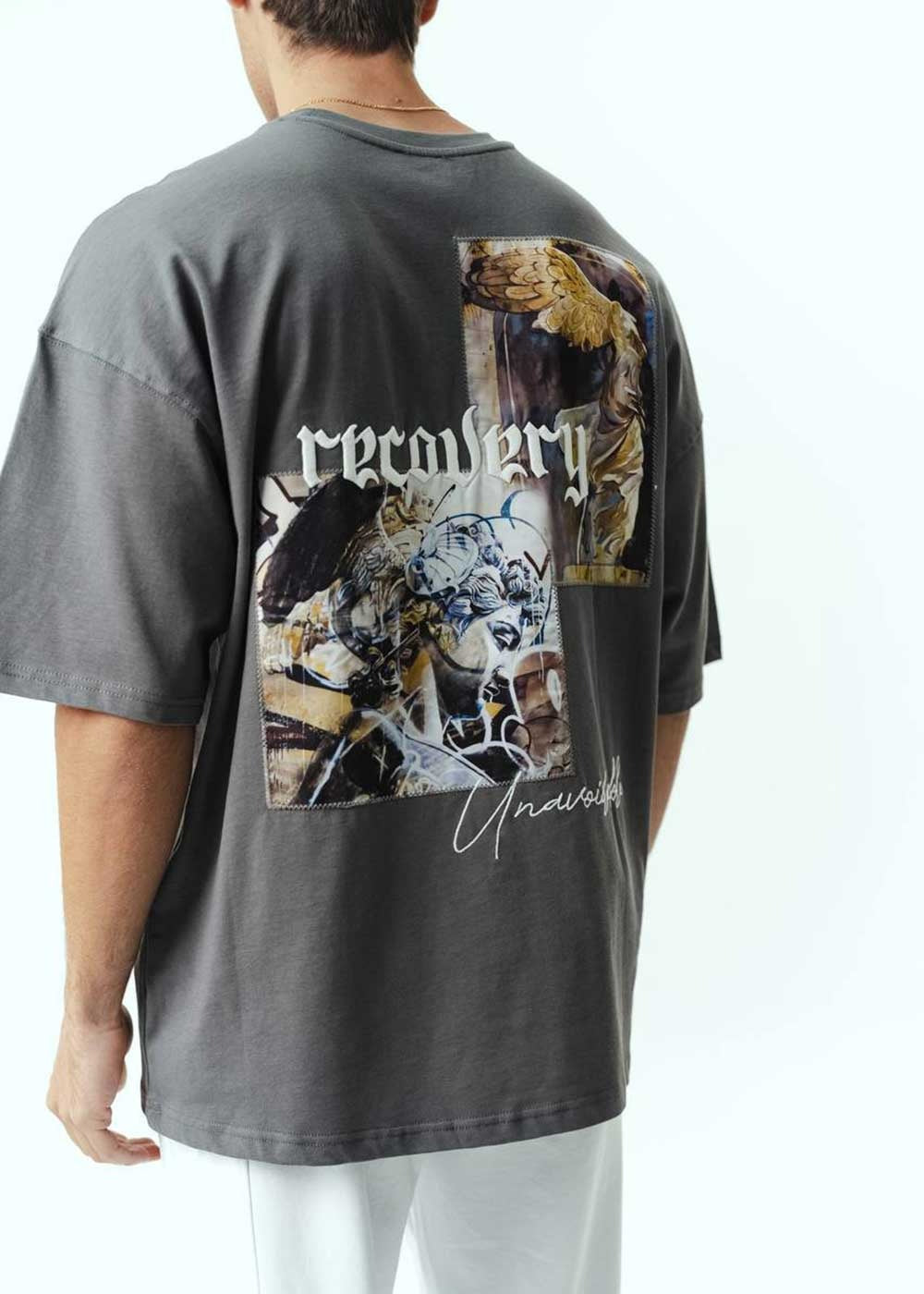 Oversized T-Shirt Recovery Με Κέντημα – Γκρι