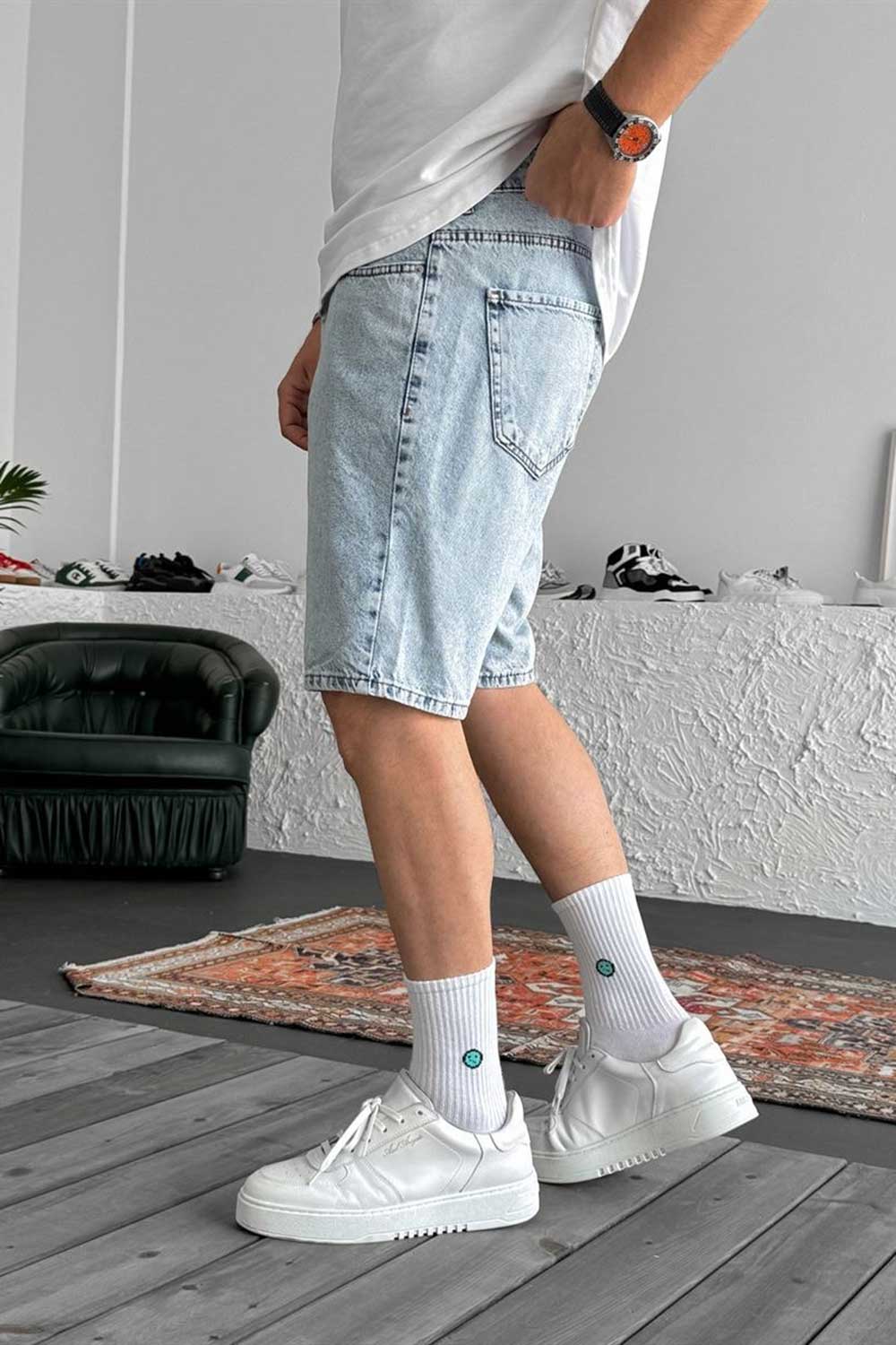 Βερμούδα Denim Relaxed Studio – Γαλάζιο Του Πάγου