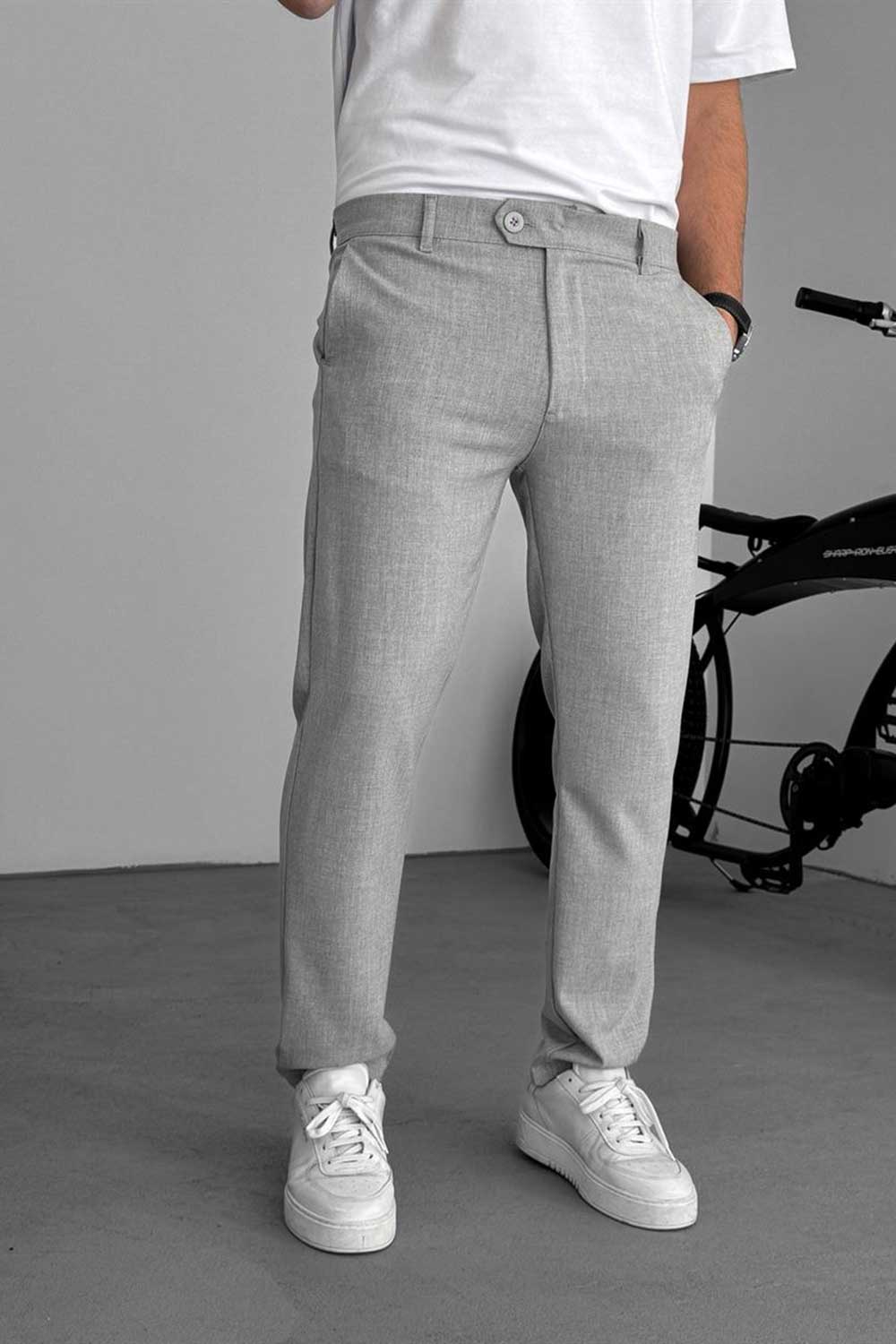 Urban Slim Fit Υφασμάτινο Παντελόνι- Γκρι
