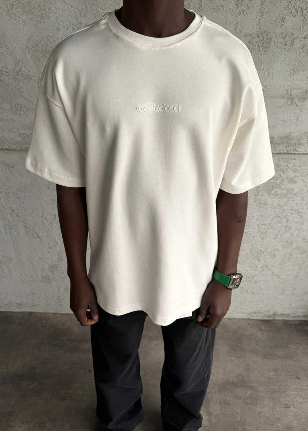 Basic Oversized T-Shirt Με Λογότυπο – Λευκό