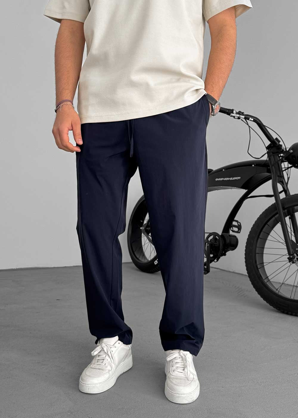 Parachute Παντελόνι Baggy Με Ελαστικότητα Και Λάστιχο Στη Μέση – Σκούρο Μπλε