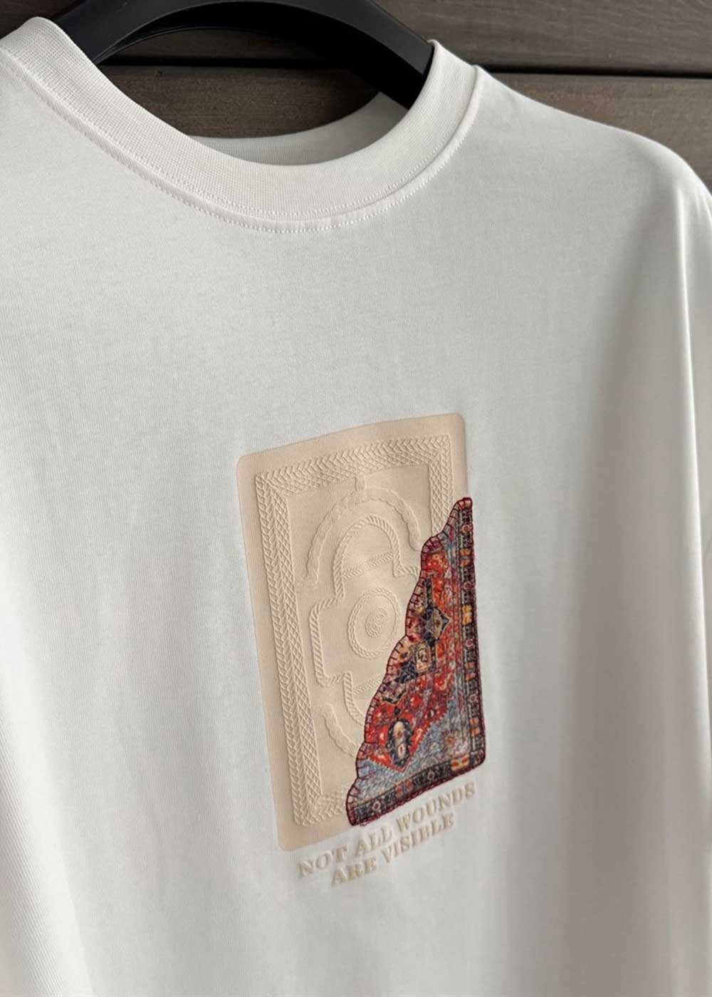 Oversized T-Shirt Hali Embossed – Λευκό – 6