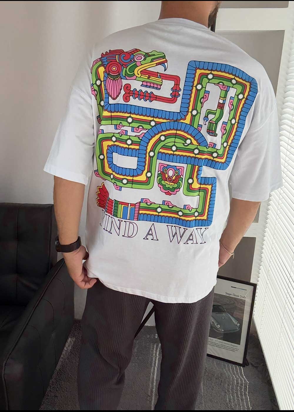 Find A Way Oversized T-Shirt – Λευκό