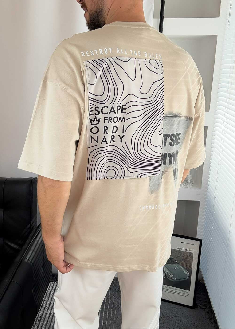 Embrace Oversized T-Shirt – Μπεζ
