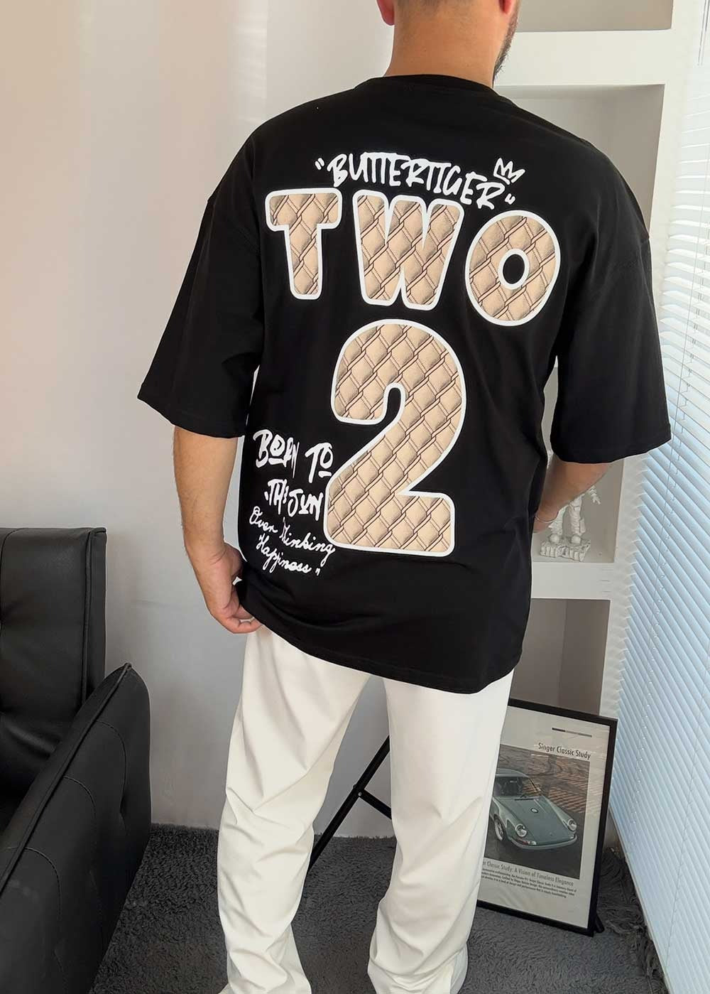 Oversized T-Shirt Two 2 – Μαύρο