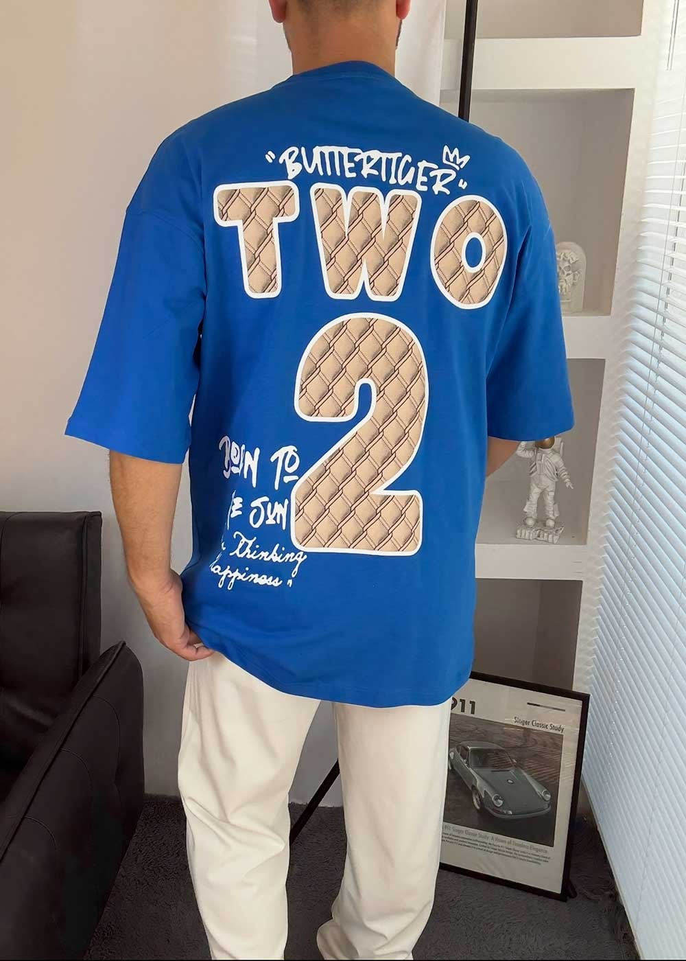 Oversized T-Shirt Two 2 – Μπλε
