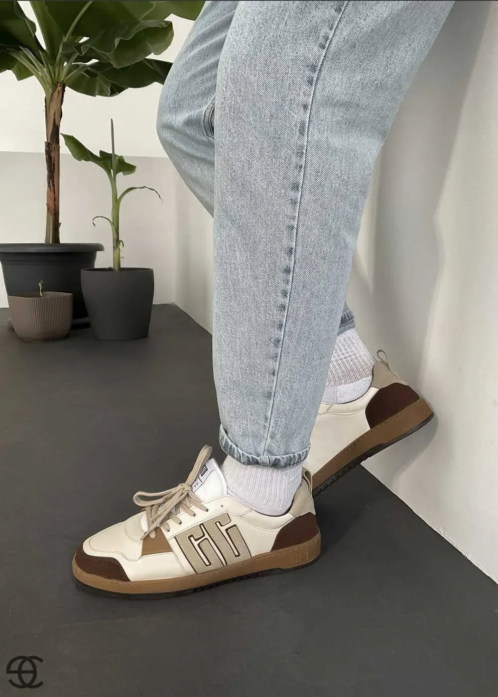 Faux Leather GG Sneakers – Καφέ