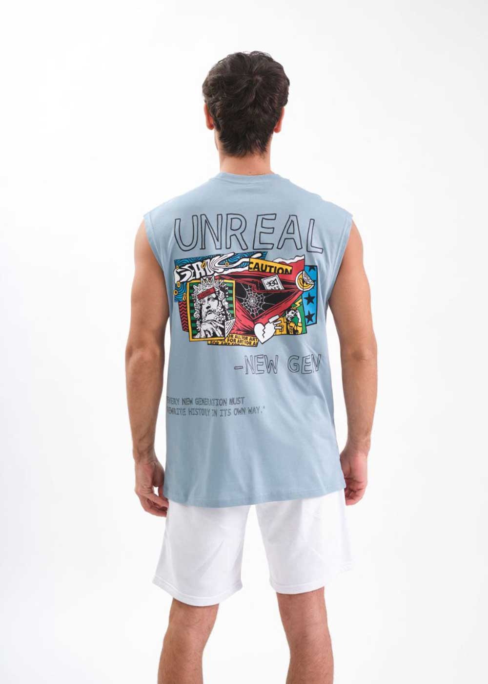 History Αμάνικο Relax T-Shirt – Γαλάζιο – 5