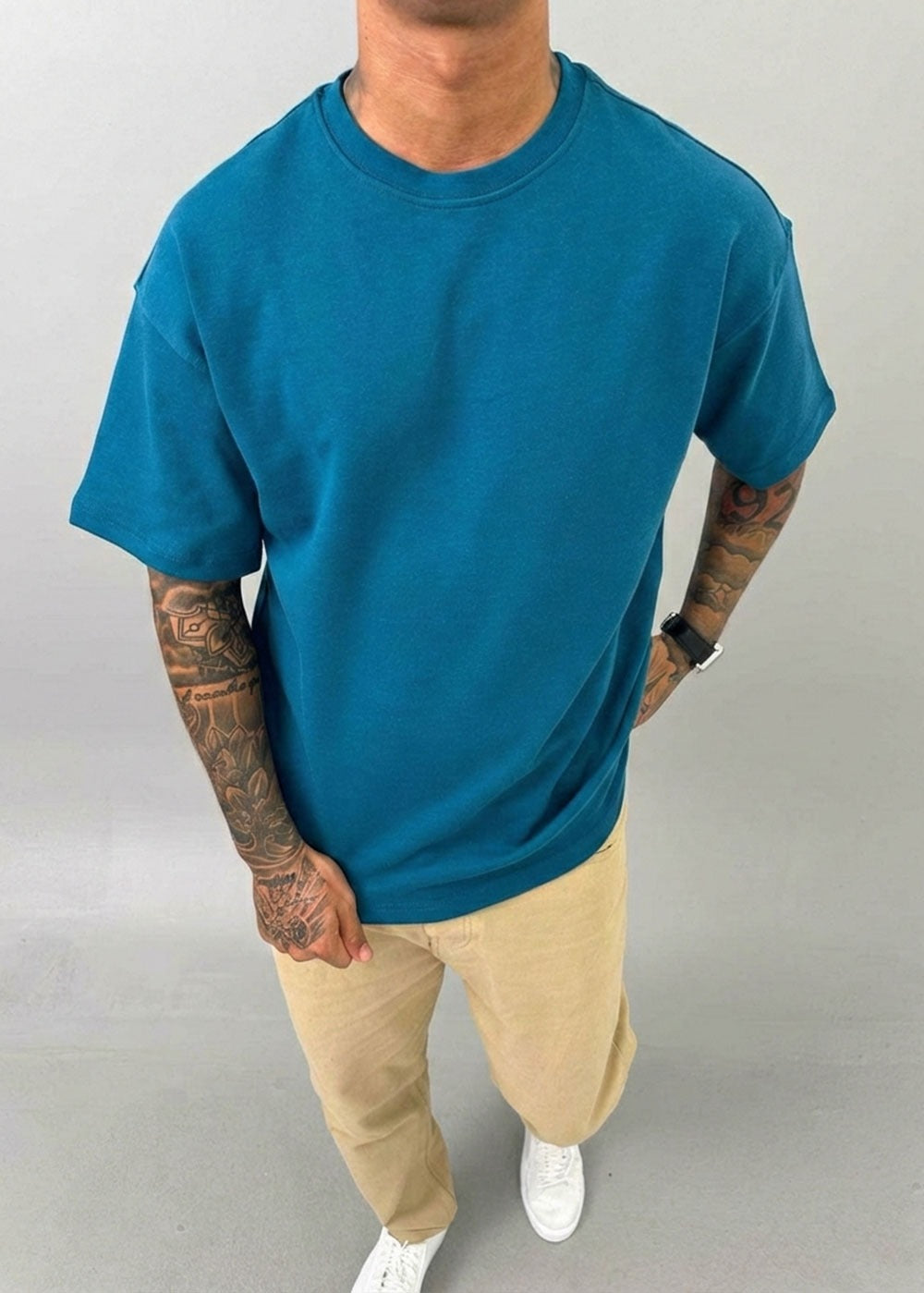 Oversized Basic T-Shirt – Ανοιχτό Πετρόλ