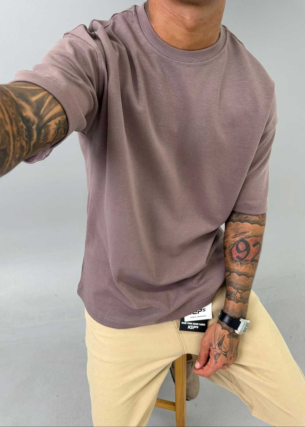 Oversized Basic T-Shirt – Καφέ
