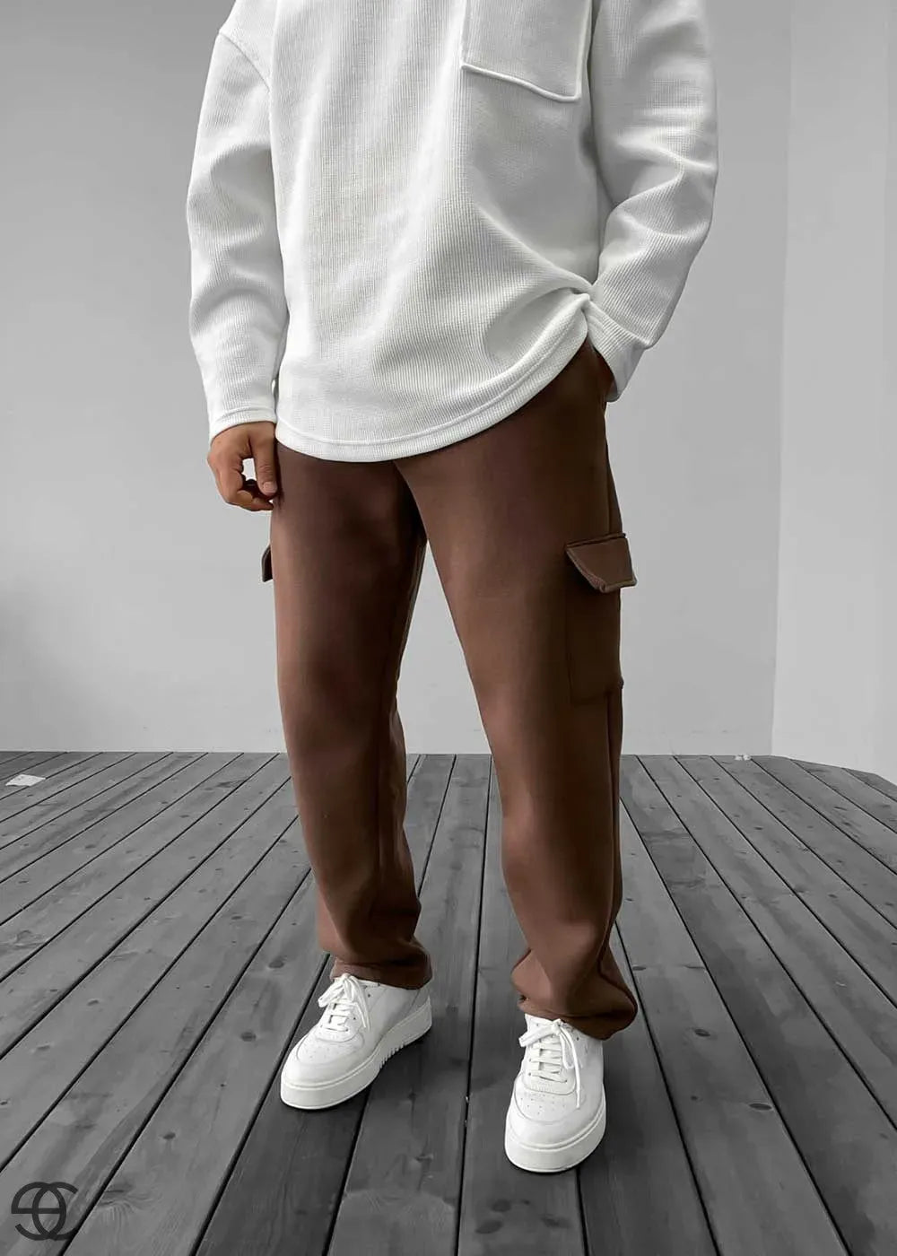 Cargo Φόρμα Regular Fit Με Εσωτερική Επένδυση – Καφέ