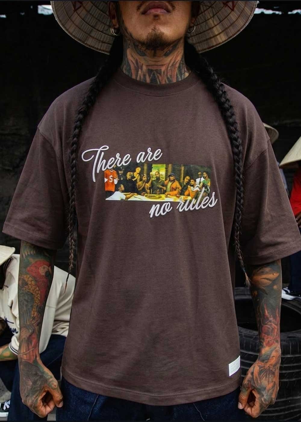 Oversized T-Shirt No Rules– Σκούρο Σοκολατί – 3