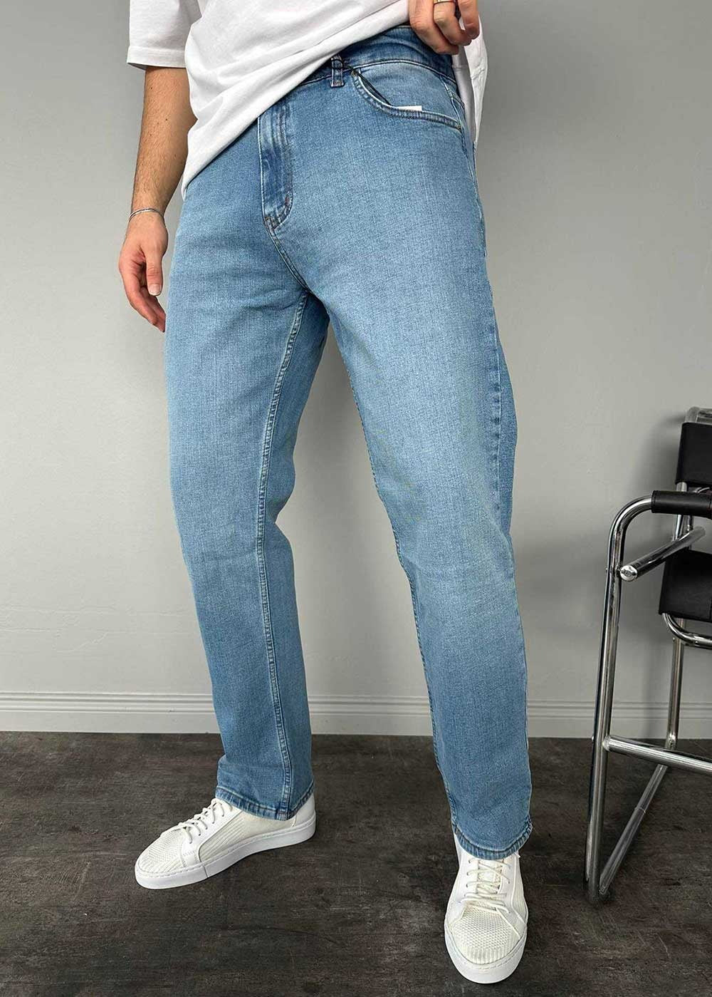 Relax Fit Denim Τζιν Με Ελαστικότητα - Γαλάζιο