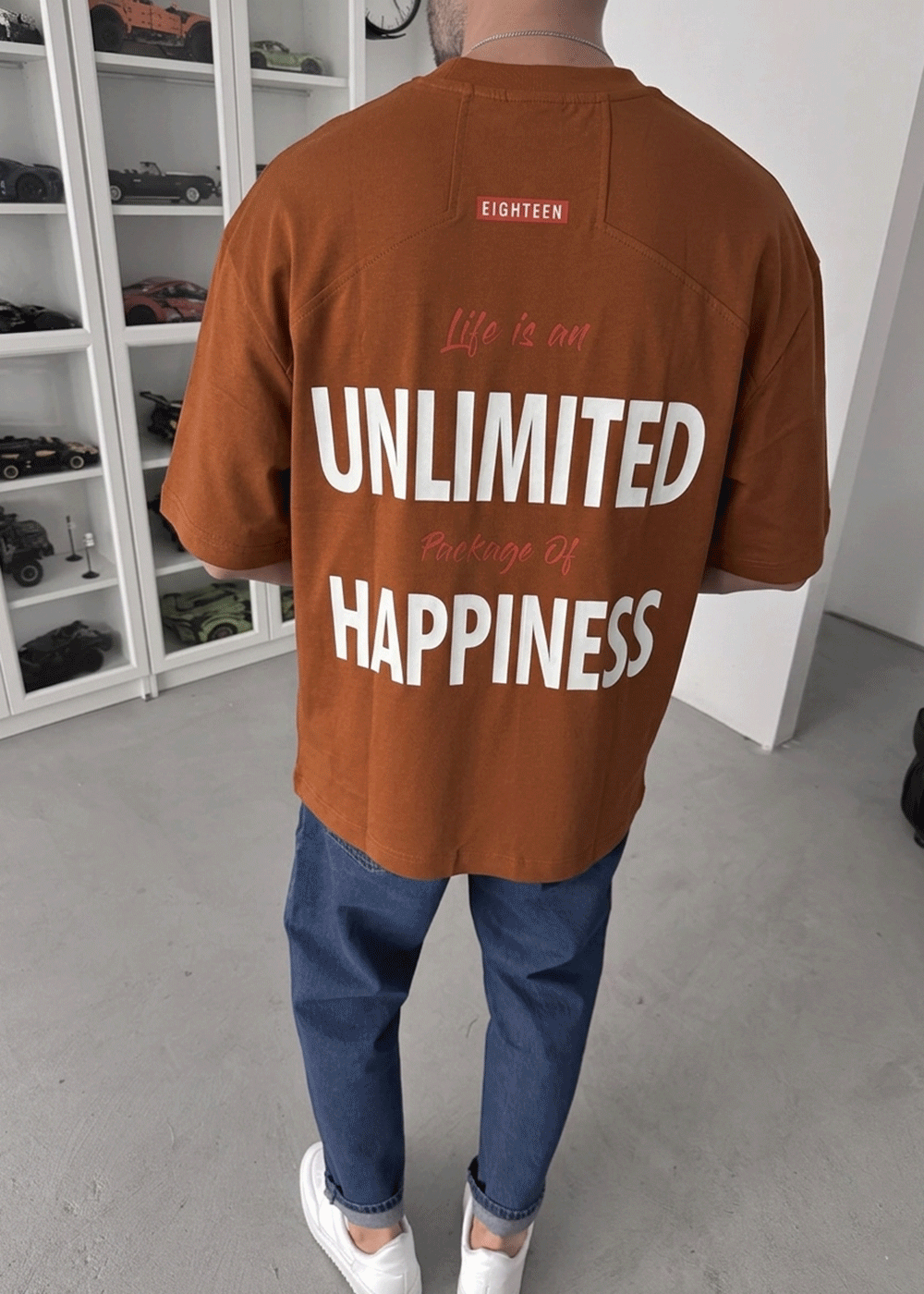 Oversized T-Shirt Unlimited – Καφέ – 3