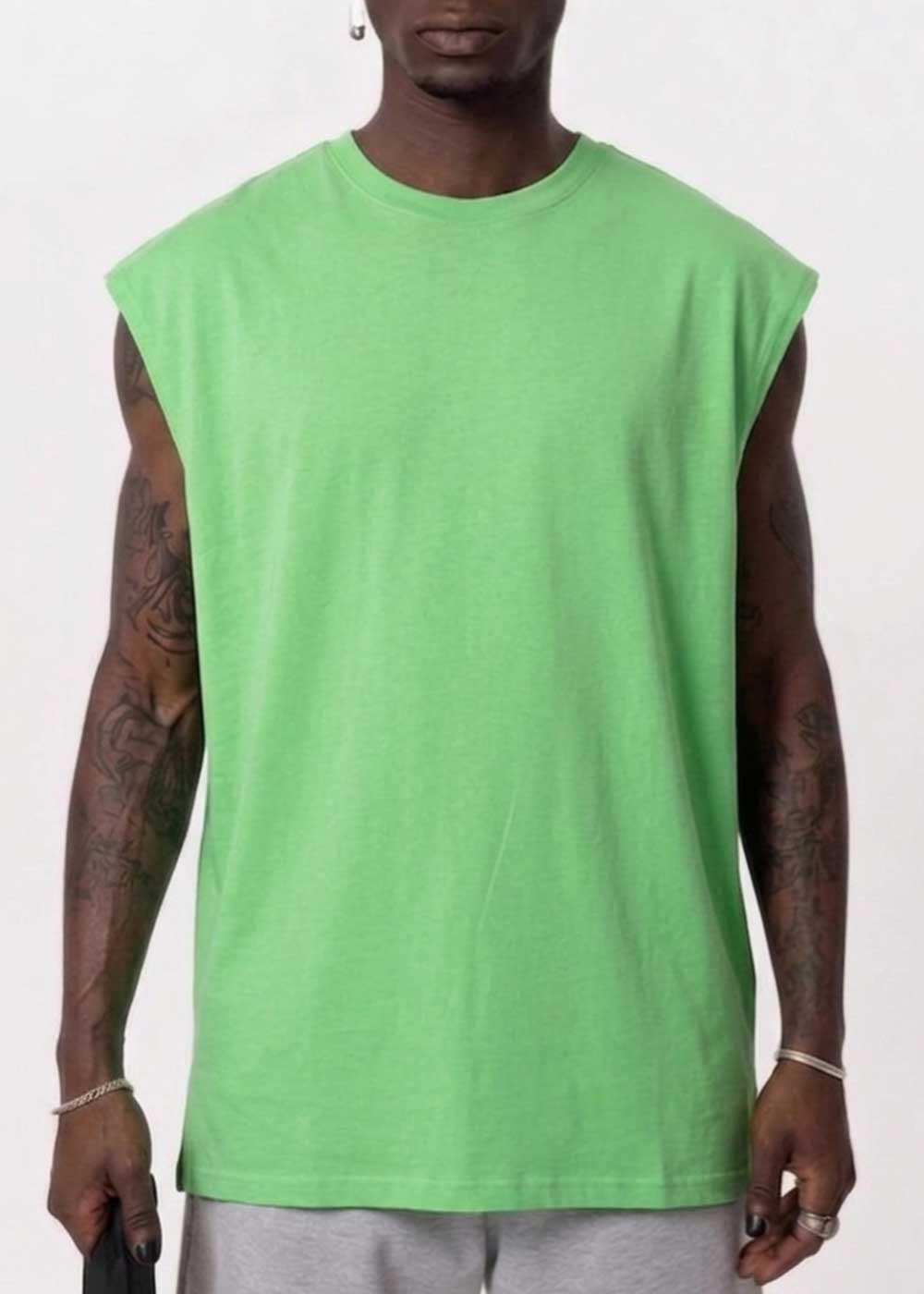 Basic Long Oversized Αμάνικο T-Shirt – Πράσινο