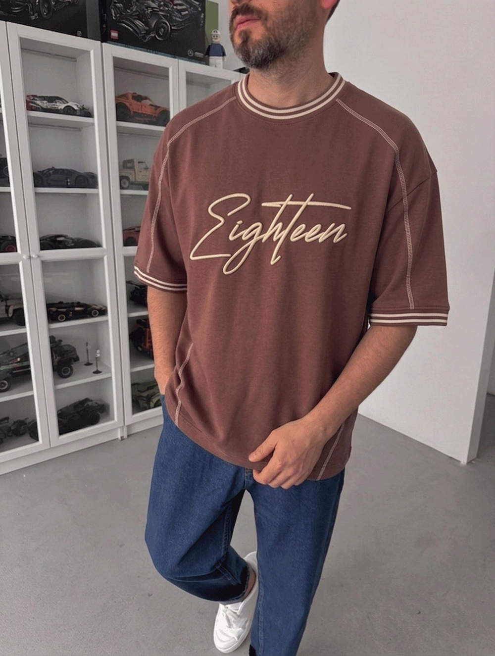 Oversized T-Shirt Eighteen- Μπορντό