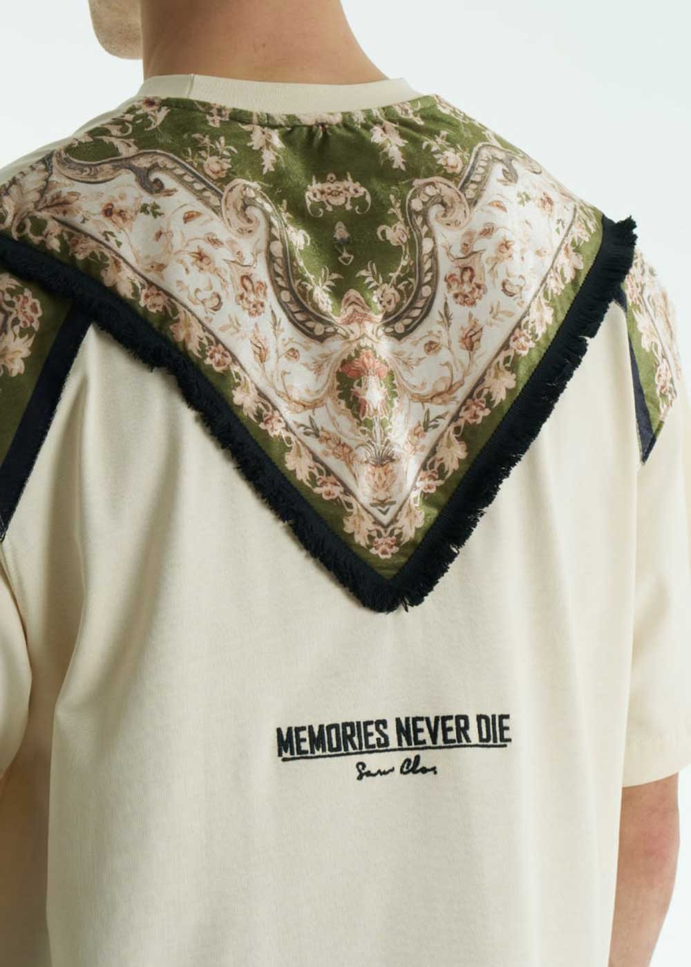 Oversized T-Shirt Scarf Memories – Εκρού – 4