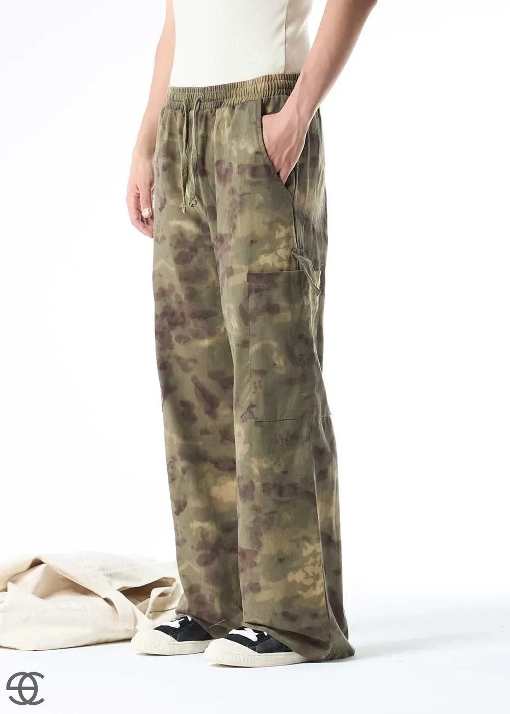 Cargo Παντελόνι Baggy Παραλλαγής – Σκούρο Χακί