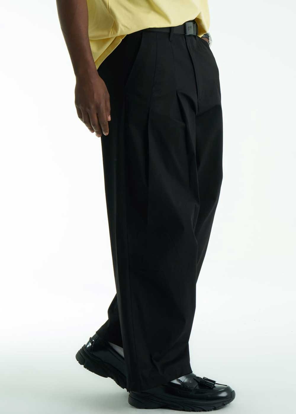 Baggy Παντελόνι Single-Pleat Chino – Μαύρο – 4