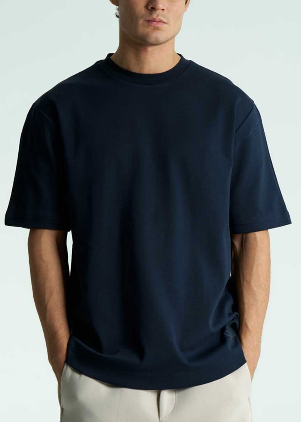 Relax T-Shirt Double-Knit Cotton – Σκούρο Μπλε
