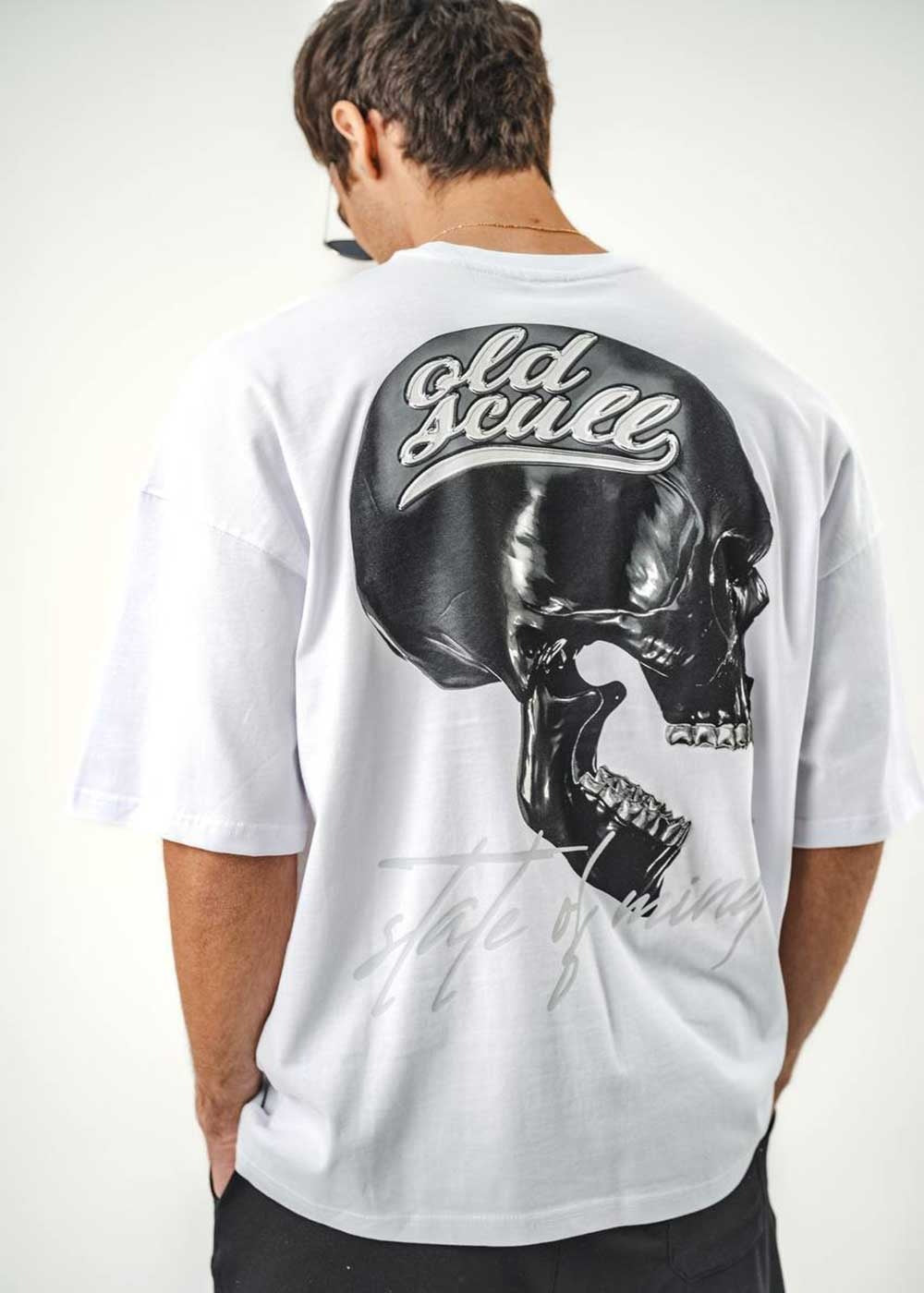 Oversized T-Shirt Old Shull-Λευκό