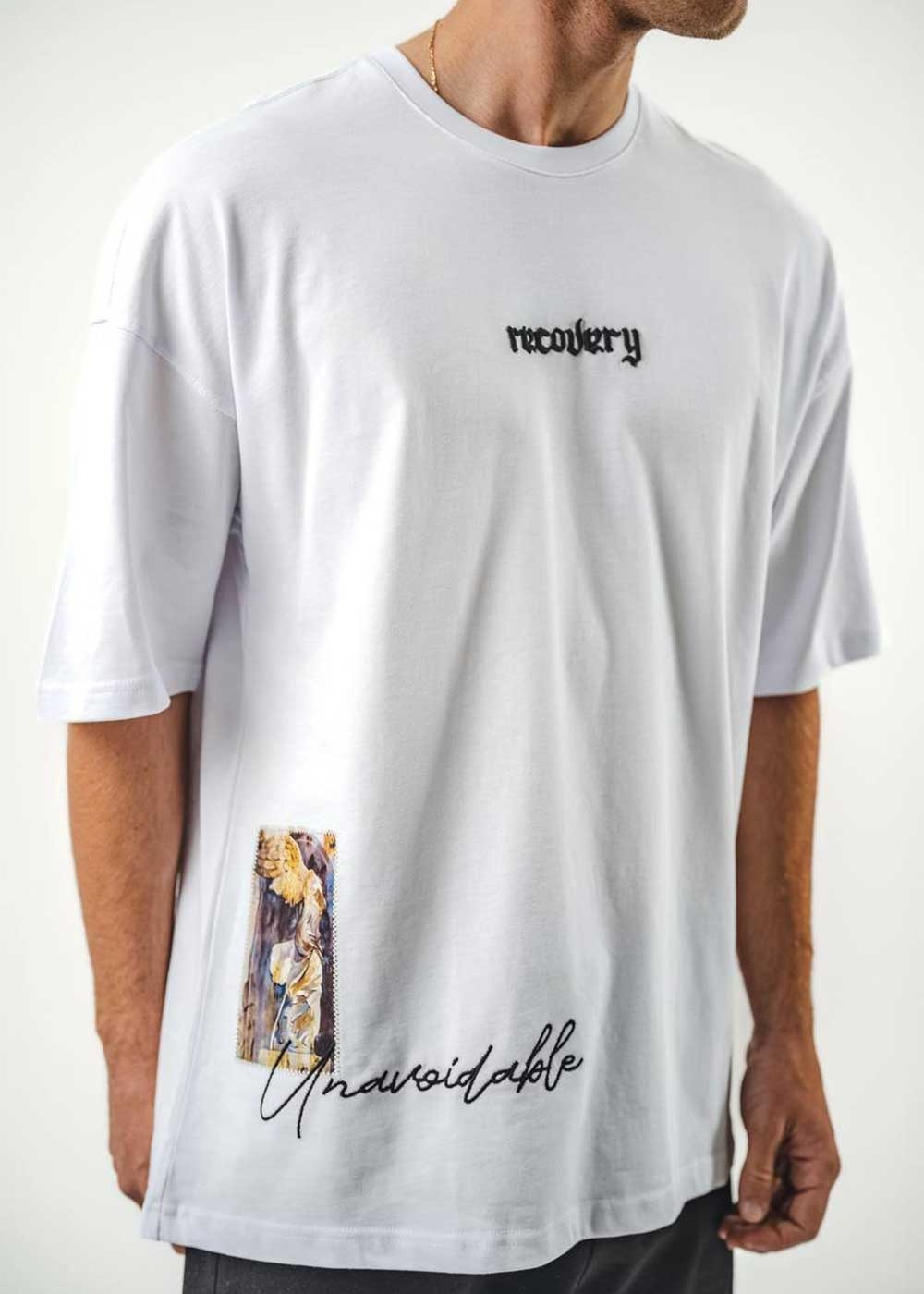 Oversized T-Shirt Recovery Με Κέντημα – Λευκό – 3