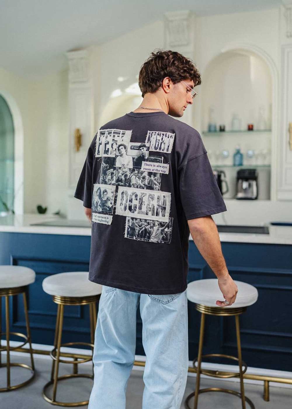 Oversized T-Shirt Ocean – Γκρι