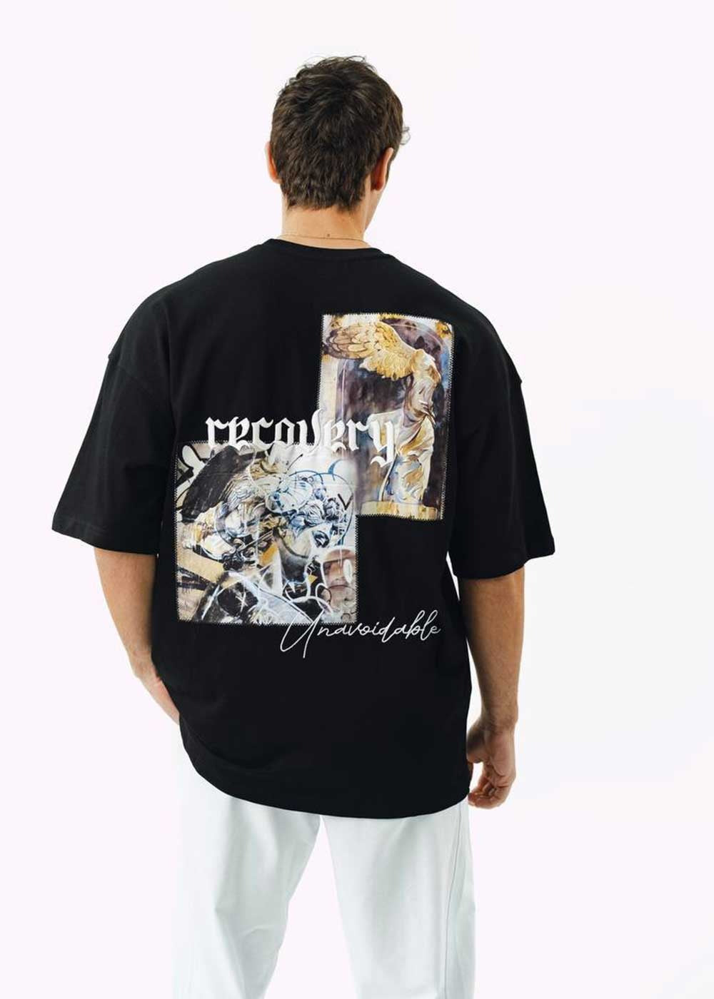 Oversized T-Shirt Recovery Με Κέντημα – Μαύρο