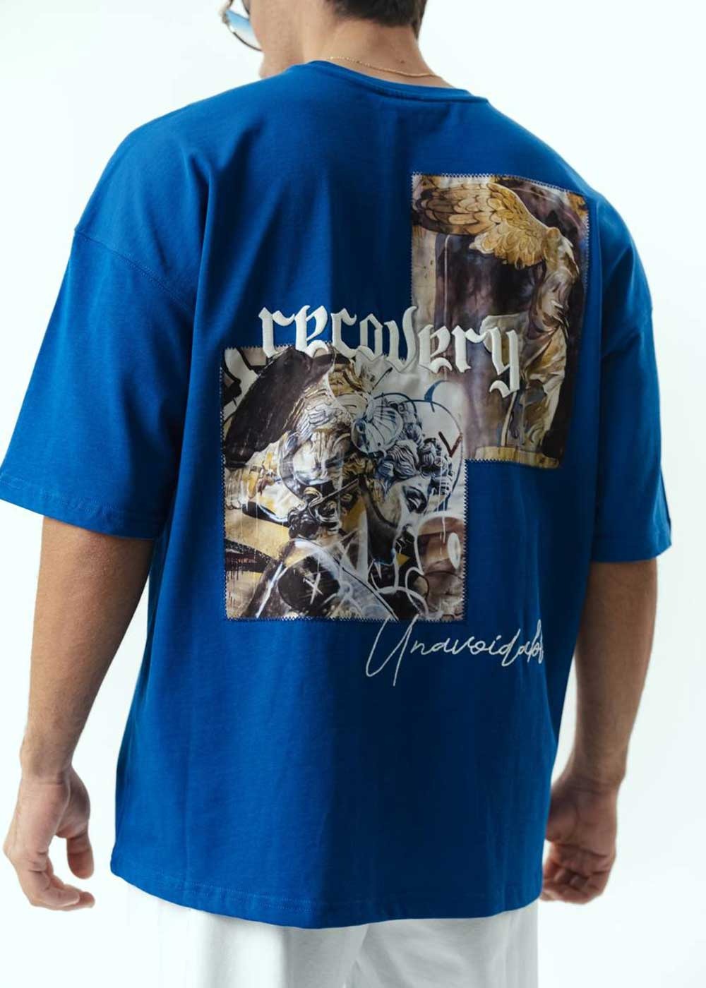 Oversized T-Shirt Recovery Με Κέντημα – Μπλε