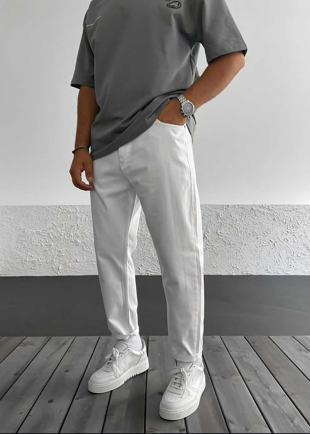 Παντελόνι Τζιν Loose Fit -Λευκό – 4