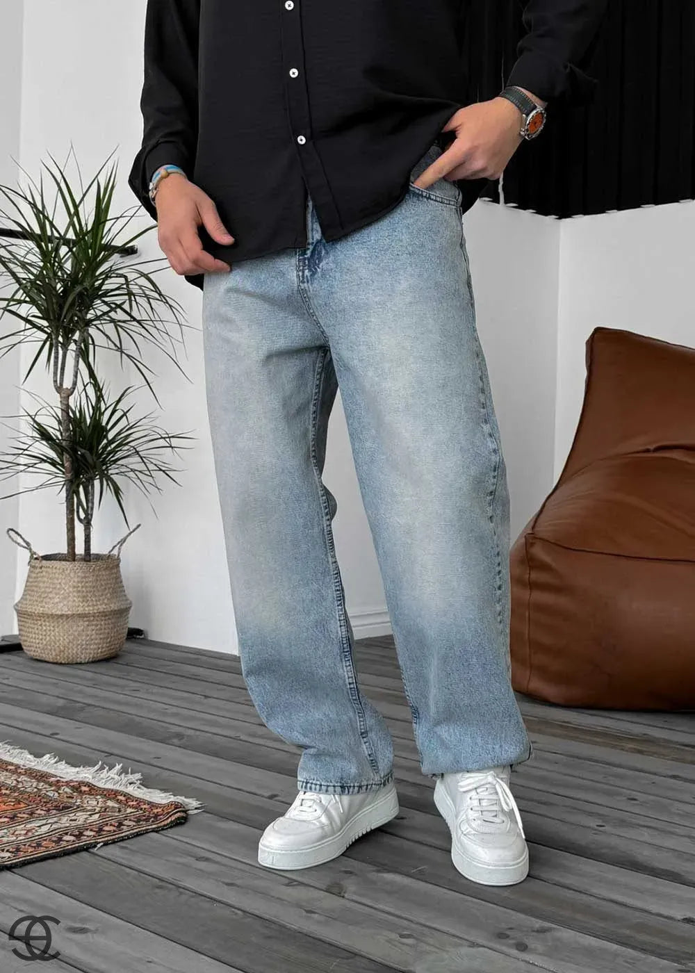 Παντελόνι Relax Baggy – Γαλάζιο Επεξεργασμένο