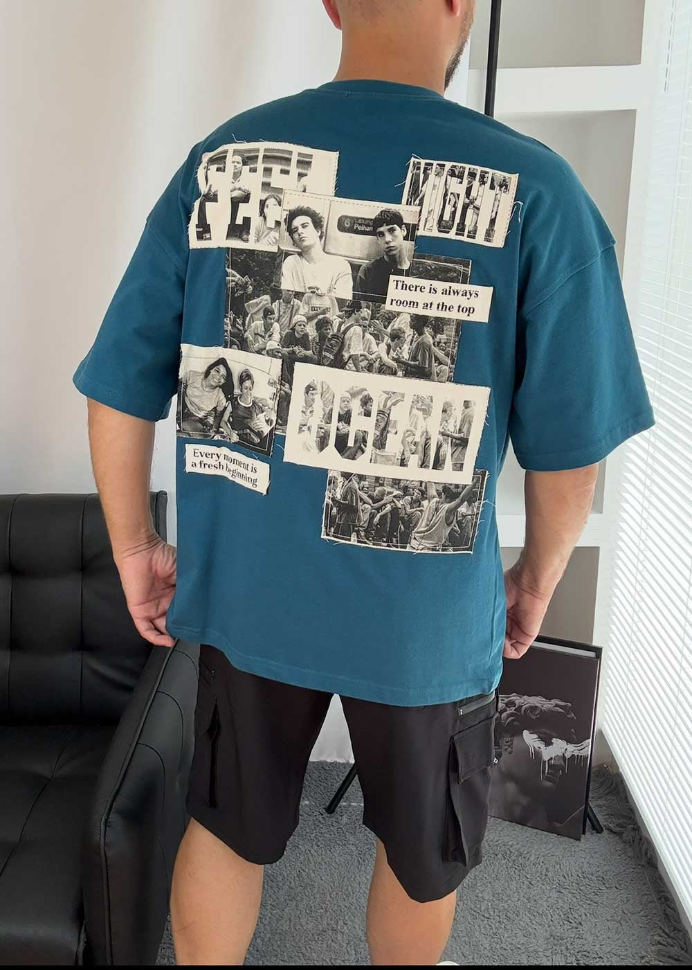 Oversized T-Shirt Ocean – Πετρόλ Μπλε