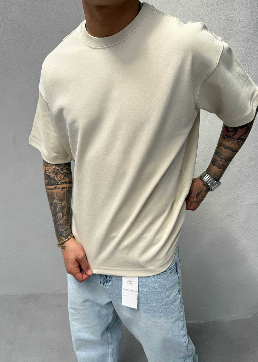 Basic Oversized T-Shirt – Μπεζ