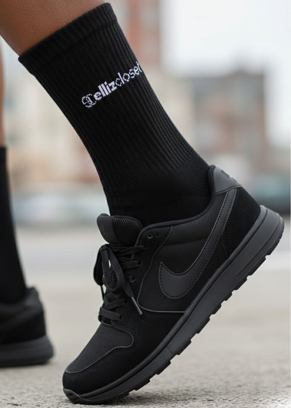 EllizCloset Basic Cotton Socks-Μαύρο