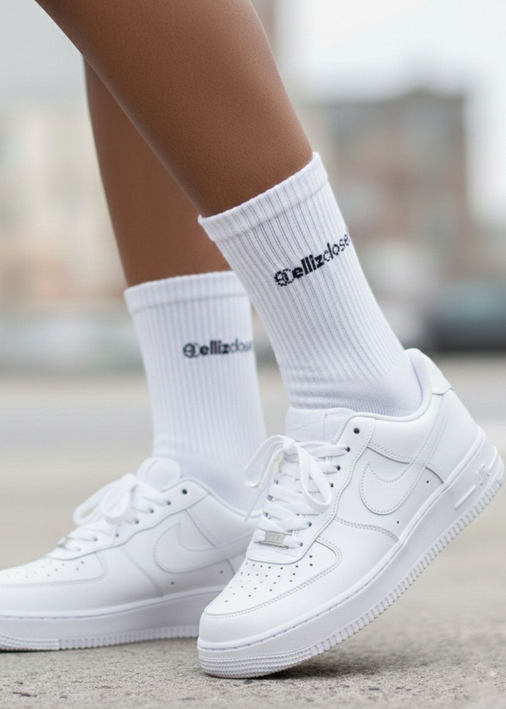 EllizCloset Basic Cotton Socks-Λευκό