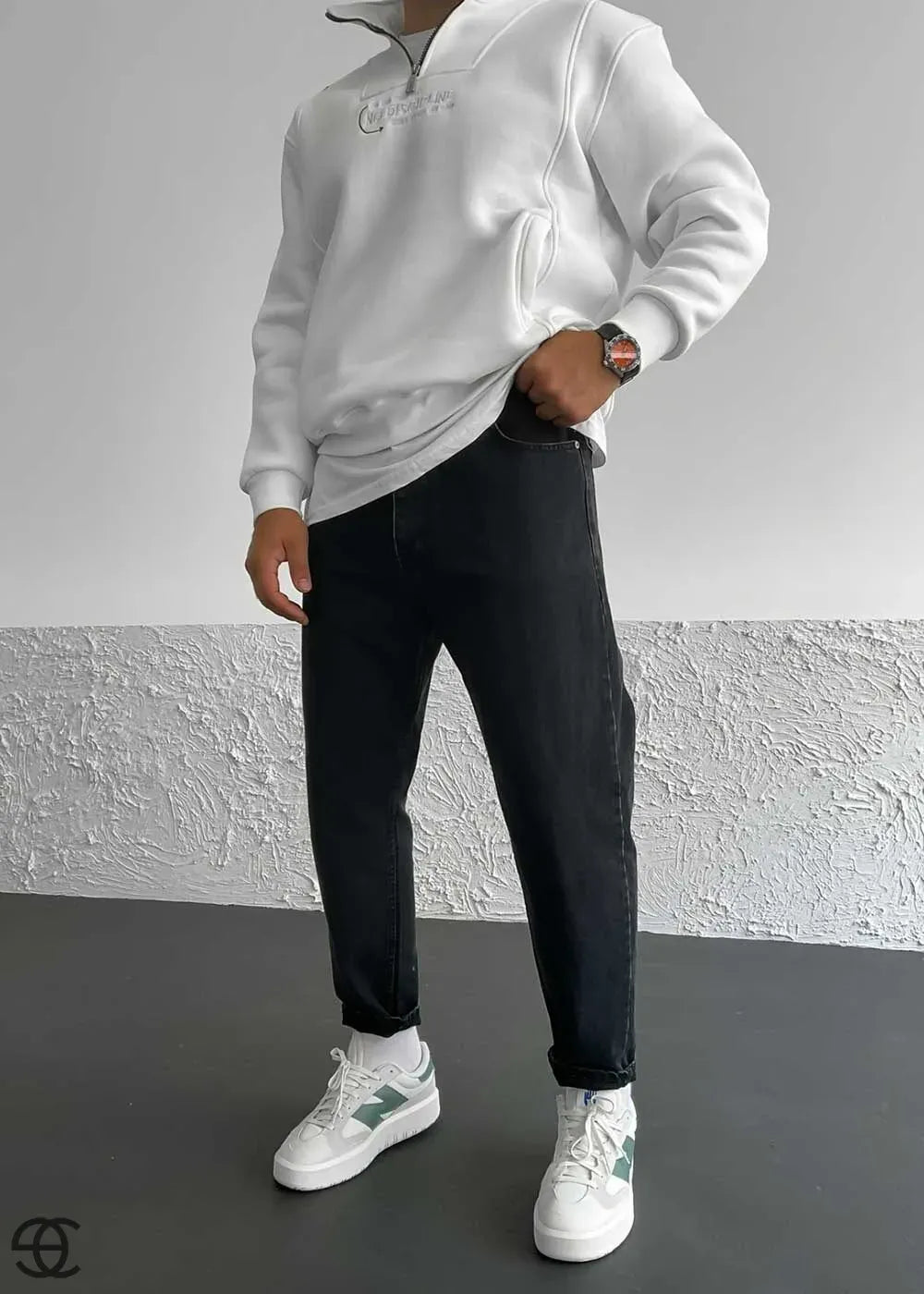 Basic Παντελόνι Τζιν Loose Fit- Ξεβαμμένο Μαύρο