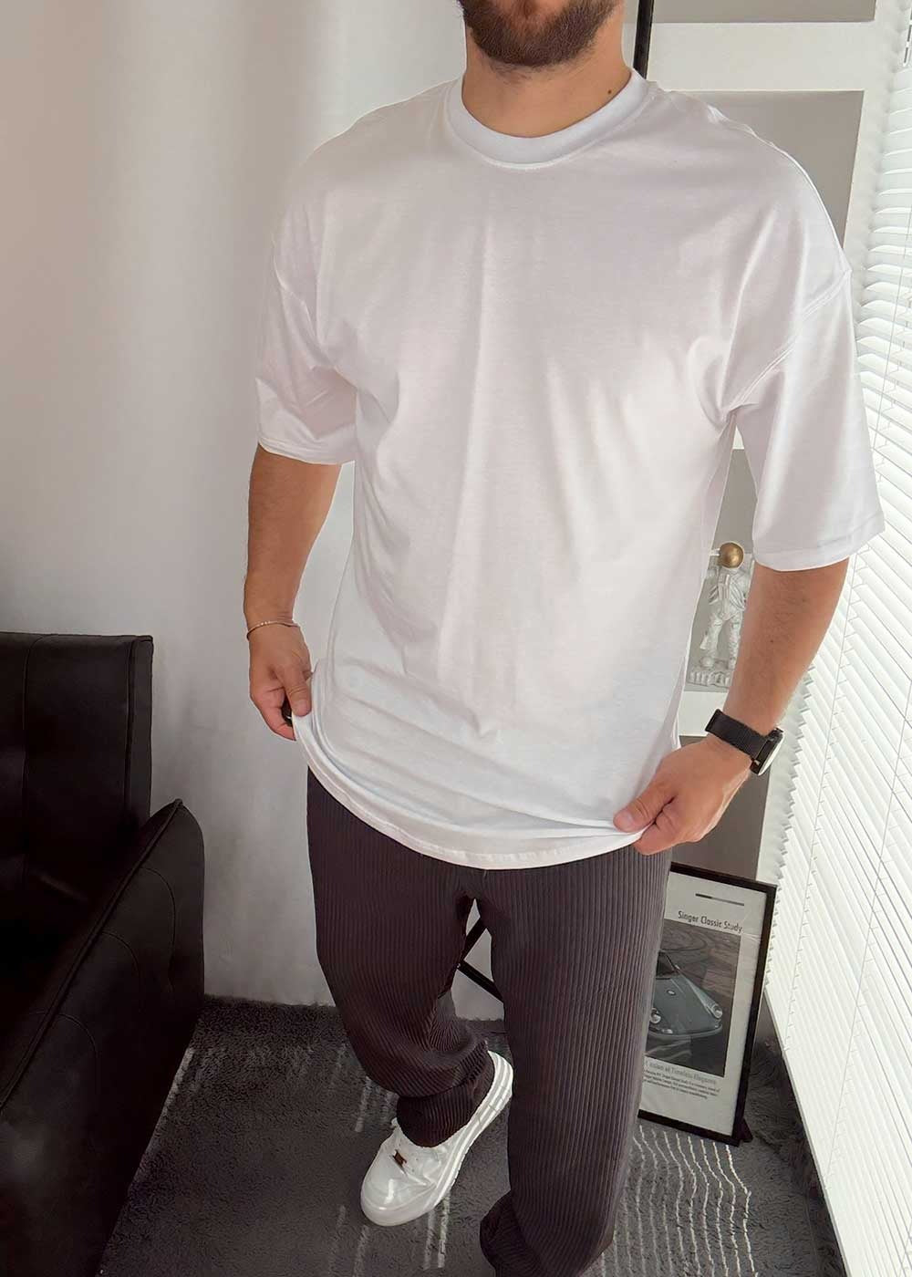Basic T-Shirt Long Edition – Λευκό – 3