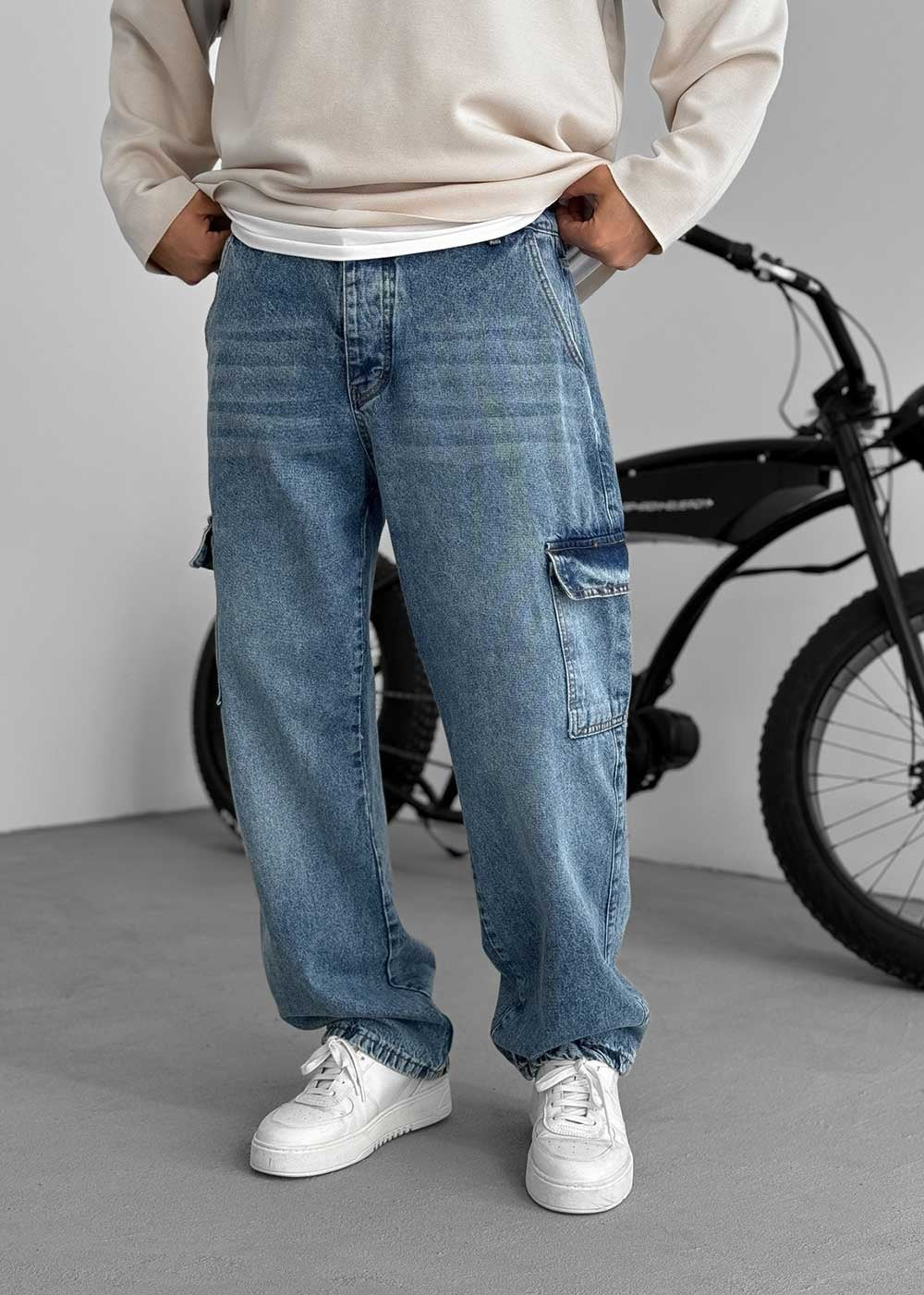 Cargo Παντελόνι Baggy – Μπλε