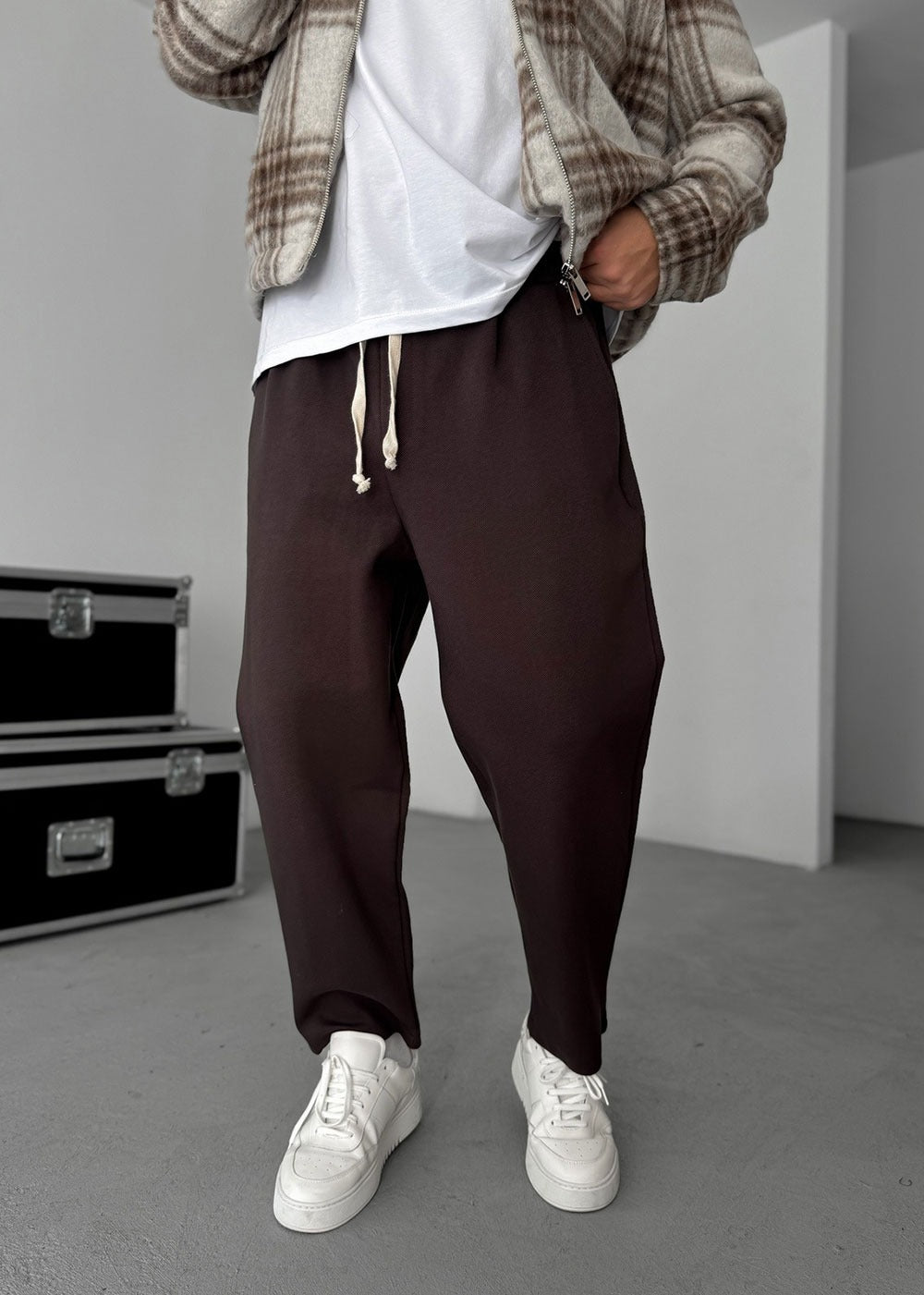 Balloon Fit Παντελόνι με Λάστιχο στη Μέση – Καφέ – 6