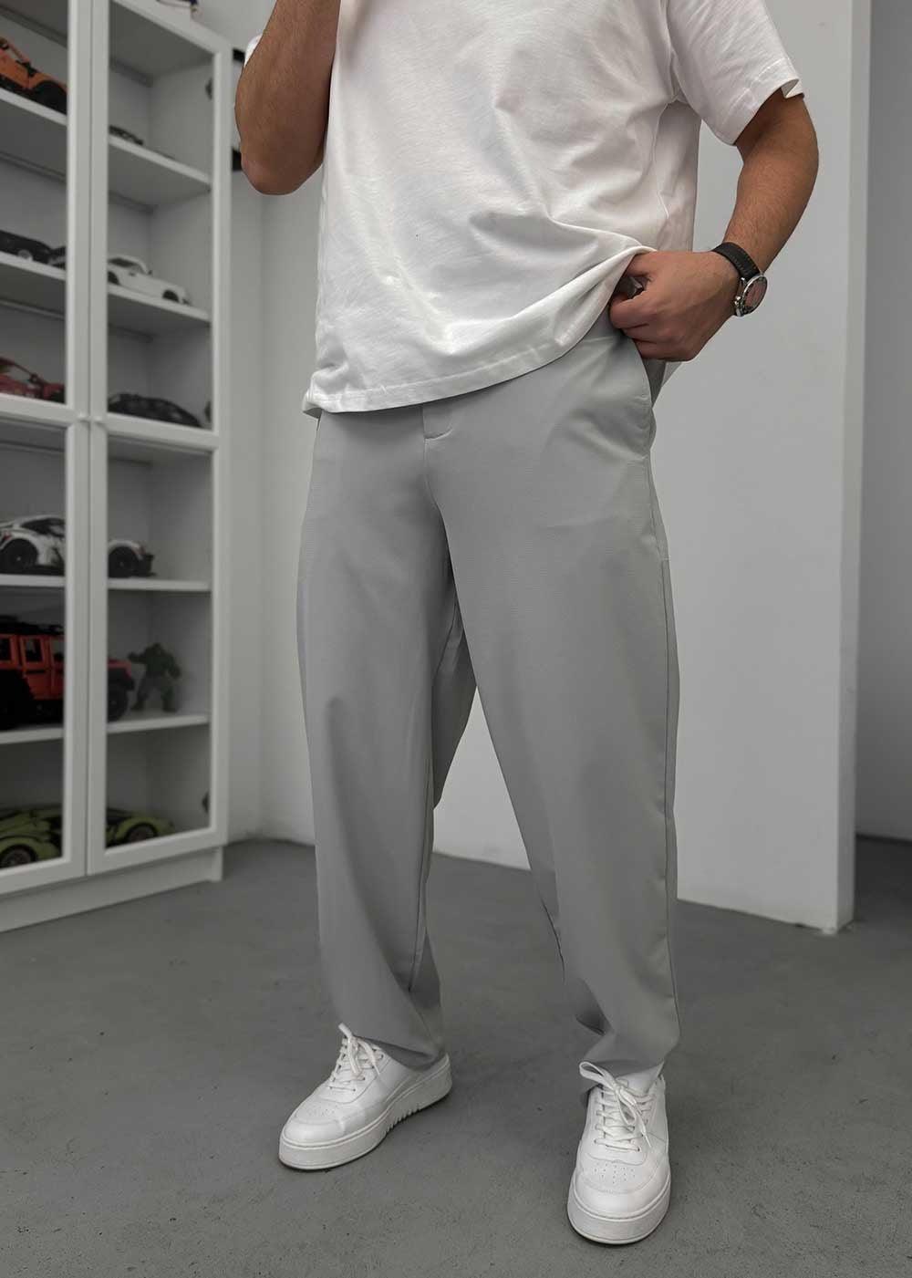 Baggy Παντελόνι “Waffle-Flex” Premium Stretch Edition – Γκρι