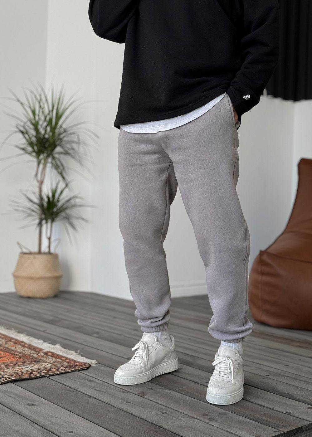 Φόρμα Jogger Με Εσωτερική Επένδυση Λάστιχο Στο Τελείωμα – Γκρι
