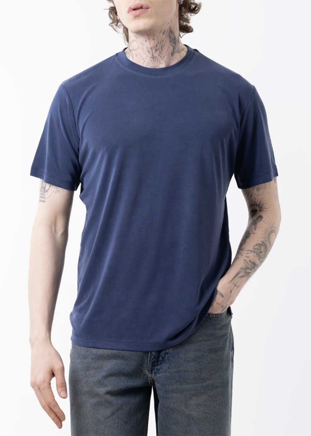 Modal Suprem T-Shirt Κανονικής Γραμμής – Indigo