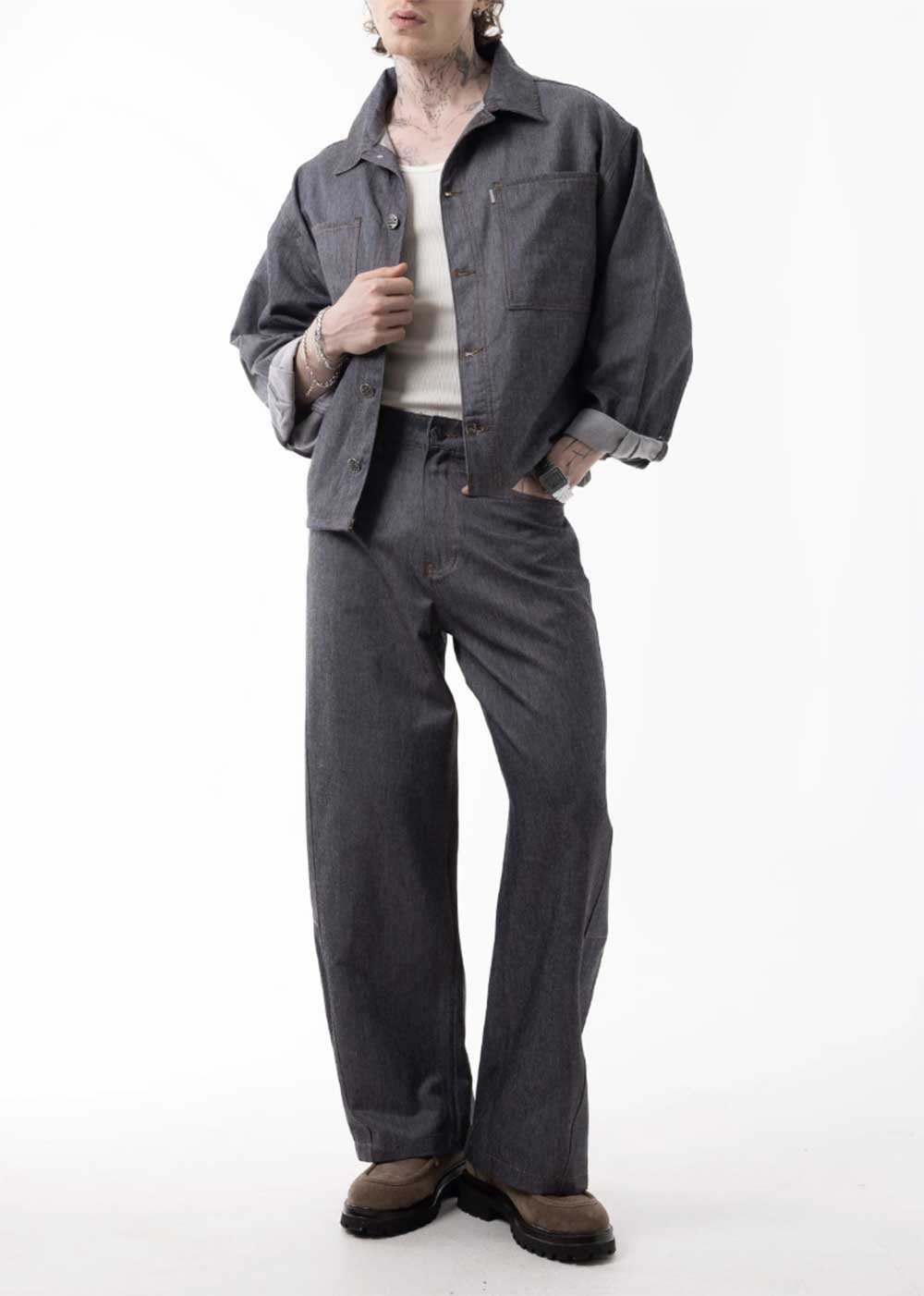 Denim Co-ord Graphite Set – Σκούρο Γκρι