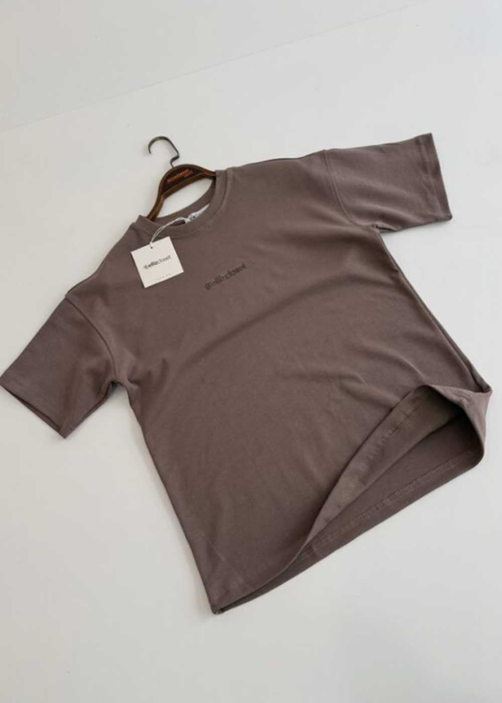 Basic Oversized T-Shirt Με Λογότυπο – Καφέ